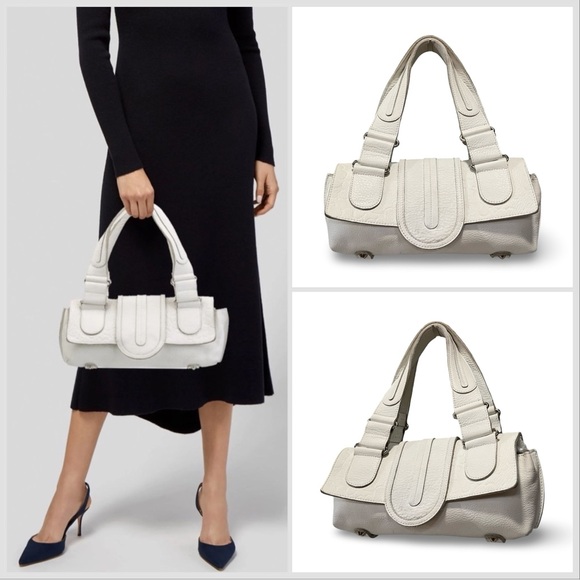 Chloe Handbags - Chloé Saskia White Leather Flower Embossed Shoulder Bag